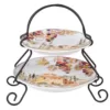 Certified International Multi-Colored 9 in. Tuscan Breeze 2-Tier Server