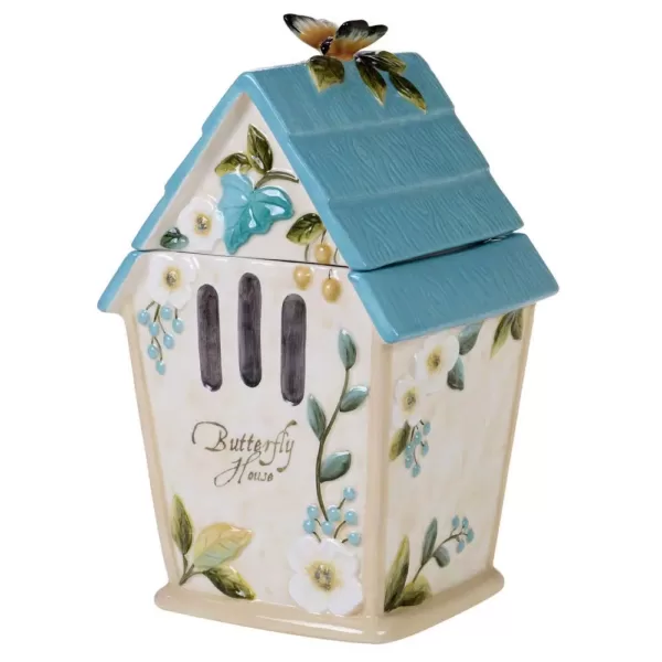 Certified International 88 oz. Nature Garden 3-D Birdhouse Multicolored Cookie Jar