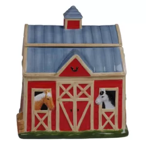 Certified International 128 oz. Multi-Colored Clover Farm 3-D Barn Cookie Jar