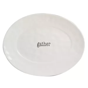 Certified International It's Just Words Multi-Colored 16 in. x 12 in. Ceramic Oval Platter