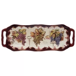 Certified International Vintners Journal Multi-Colored 16 in. x 6.25 in. Ceramic Rectangular Platter