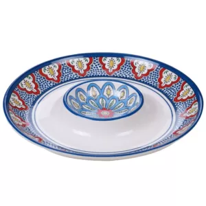 Certified International 13.75 in. Tangier Multi-Colored Chip & Dip