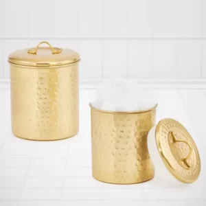 Old Dutch Decor Champagne Hammered Canister Set (Set of 2)