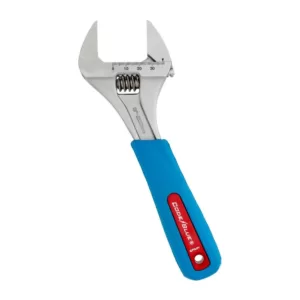 Channellock Slim Jaw WideAzz 8 in. Adjustable Wrench with Code Blue Comfort Grip