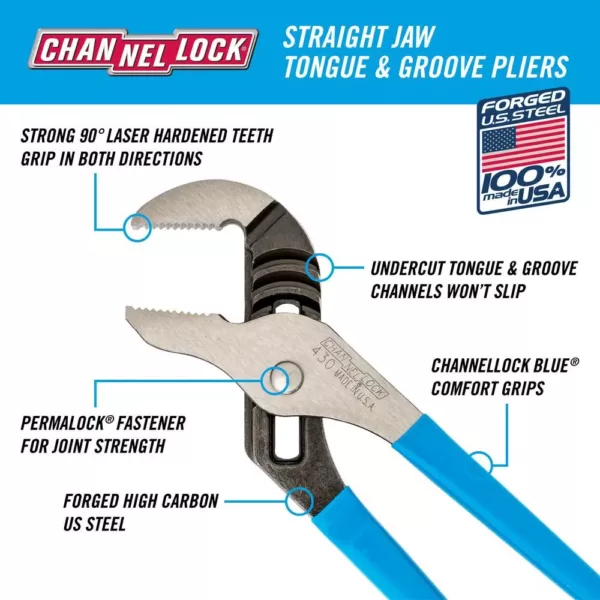 Channellock 10 in. Tongue and Groove Plier