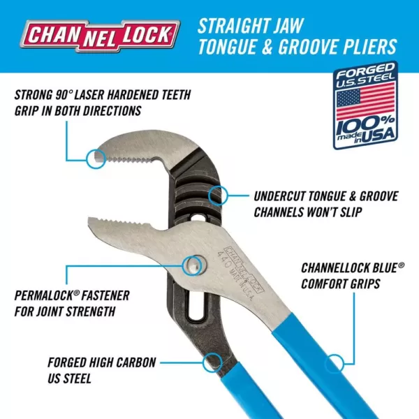 Channellock 12 in. Tongue and Groove Pliers