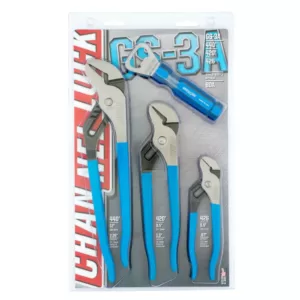 Channellock 12 in., 9-1/2 in. and 6-1/2 in. Tongue and Groove Plier Set (3-Piece)