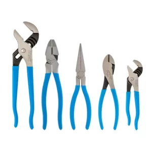 Channellock Tongue and Groove, Linemens, Diagonal, Long Nose Plier Set (5-Piece)