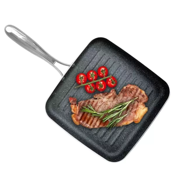 GRANITESTONE 10.5 in. Aluminum Ultra-Durable Non-Stick Diamond Infused Grill Pan