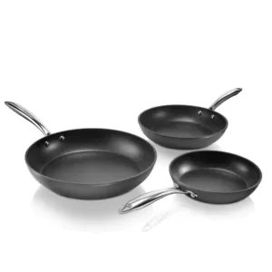 GRANITESTONE Pro 3-Piece (8 in., 10 in., 12 in.) Aluminum Ultra-Nonstick Hard Anodized Diamond Infused Induction Capable Fry Pan Set