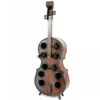 Vintiquewise 10-Bottle Cherry Brown Wooden Violin Shaped Wine Rack with Decorative Wine Holder