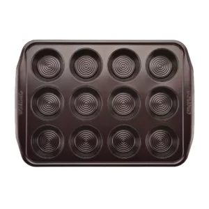 Circulon 12-Cup Chocolate Brown Non-Stick Bakeware Muffin Pan