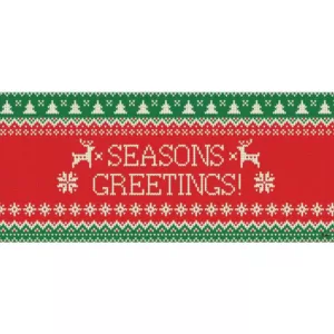 My Door Decor 7 ft. x 16 ft. Ugly Christmas Sweater Seasonal Greetings-Christmas Garage Door Decor Mural for Double Car Garage