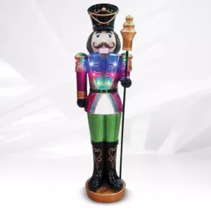 HOLIDYNAMICS HOLIDAY LIGHTING SOLUTIONS 44 in. Small Nutcracker Resin with Scepter Outdoor Christmas Decor