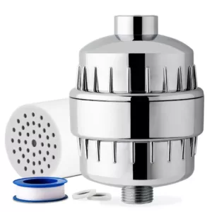 ISPRING 15-Stage High Output Universal Shower Filter Water Filtration System with Replaceable Cartridge in Chrome