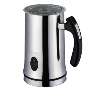 Ovente 1.25-Cup Chrome Electric Double Wall Stainless Steel Milk Frother, Frothing & Heating Whisks, Espresso Machine Latte