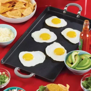 Circulon Elementum Hard-Anodized Nonstick Double Burner Griddle, 10-Inch x 18-Inch, Oyster Gray