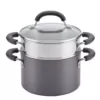 Circulon Promotional 3 qt. Hard-Anodized Aluminum Nonstick Sauce Pot in Black with Glass Lid