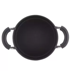 Circulon Promotional 3 qt. Hard-Anodized Aluminum Nonstick Sauce Pot in Black with Glass Lid