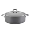 Circulon Radiance 7.5 qt. Hard-Anodized Aluminum Nonstick Stock Pot in Gray with Glass Lid