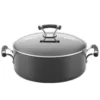 Circulon Contempo 7.5 qt. Hard-Anodized Aluminum Nonstick Stock Pot in Black with Glass Lid