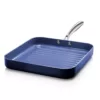 GRANITESTONE Classic Blue 10.5 in. Aluminum Ultra-Durable Non-Stick Diamond Infused Grill Pan