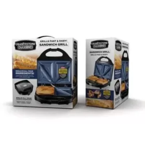 GRANITESTONE Classic Blue Non-Stick Diamond Infused Sandwich Maker