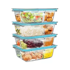 Classic Cuisine 8-Piece Glass Food Storage Containers with Snap Shut Lids