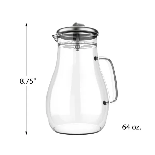 Classic Cuisine 64 oz. Glass Pitcher with Lid