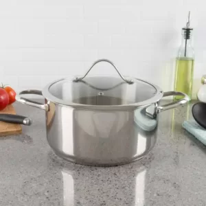 Classic Cuisine 6 qt. Stainless Steel Stock Pot with Glass Lid