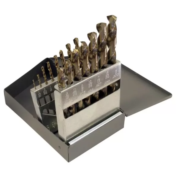 CLE-LINE 1802 Cobalt Heavy-Duty 135-degree Split Point 1/16 in. - 1/2 in. x 32 Bit Set (15-Piece)