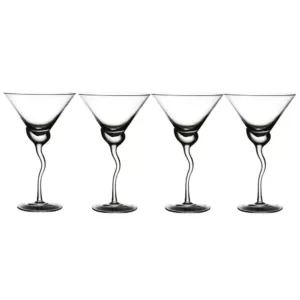 Abigails Martini 13 oz. Glass with Wave Stem (Set of 4)