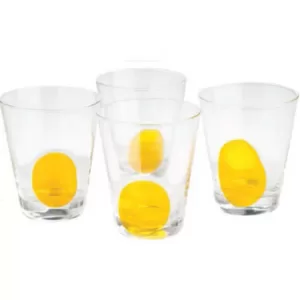 Abigails Clear Double Old-Fashioned with Yellow Dot (Set of 4)