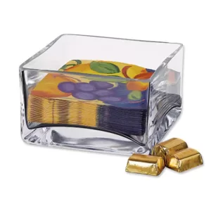 Badash Crystal Sahara 5.5 in. x 3.25 in. H Square Cocktail Napkin Holder