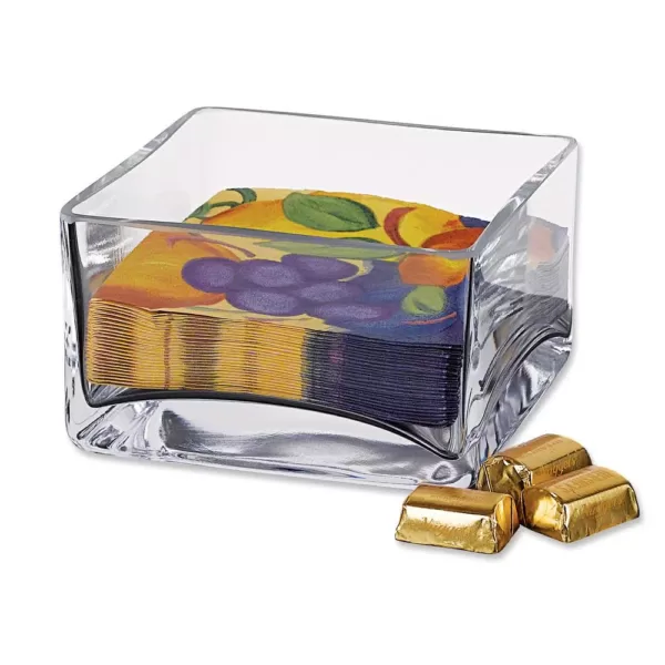 Badash Crystal Sahara 5.5 in. x 3.25 in. H Square Cocktail Napkin Holder