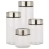 Honey-Can-Do 4-Piece 1350 ml, 1850 ml, 2350 ml and 3000 ml Glass Date Dial Jar Set with Lids