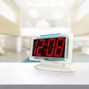 Equity by La Crosse Clear 1.8 in. Red LED Alarm Table Clock