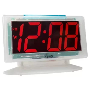 Equity by La Crosse Clear 1.8 in. Red LED Alarm Table Clock