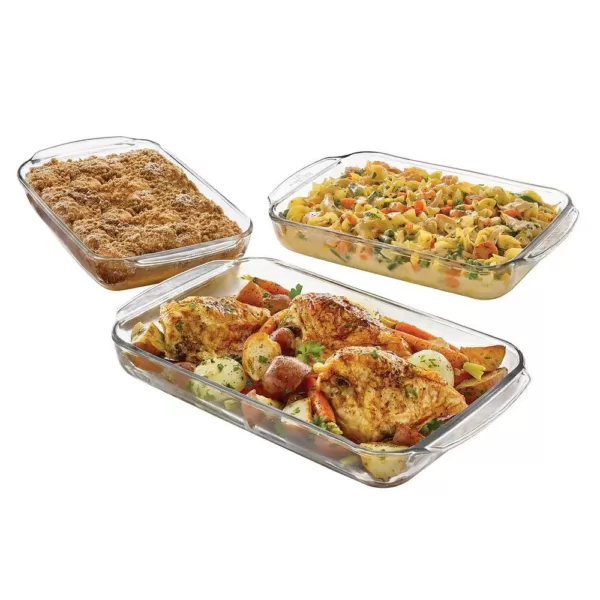 Libbey Baker's Basics 3-Piece Clear Glass Pan Set