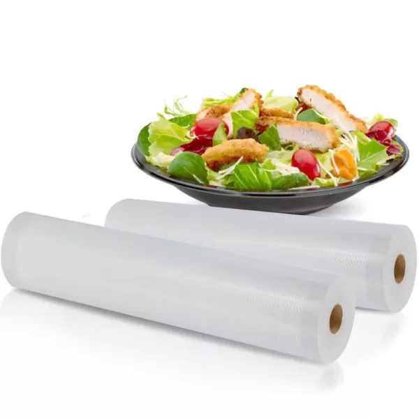 NutriChef White Vacuum Sealer Bags - Universal Air Vac Sealing Bags (2-Rolls, 100 ft. Total Length)