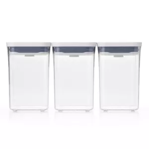 OXO Good Grips 3-Piece Small Square Short POP Container Set