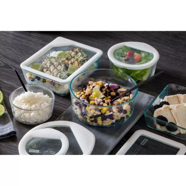 Pyrex Ultimate Storage 10-Piece Glass Storage Set with White Lids