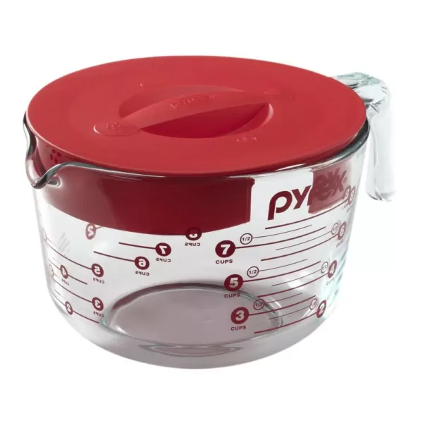 Pyrex Clear Measuring Cup with Red Lid