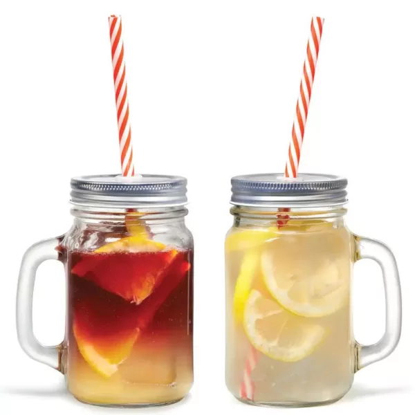 Starfrit 12-Piece Glass Mason Jar Set with Eco-Friendly Reusable Straws