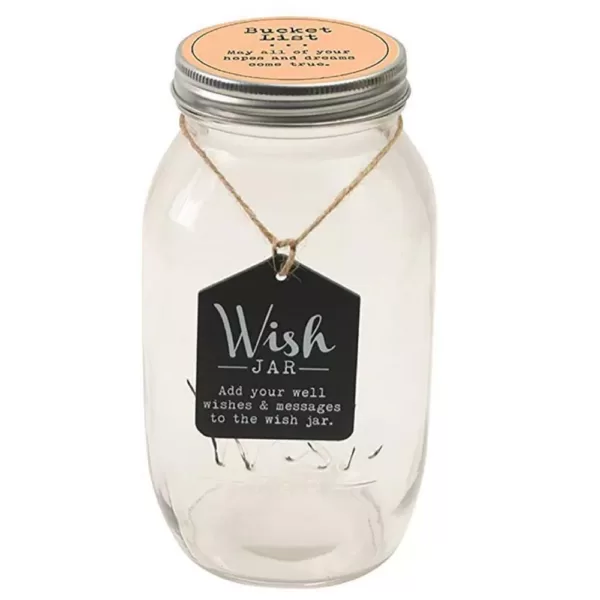 Stonebriar Collection Top Shelf Glass Bucket List Wish Jar