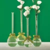 Two's Company 4-Sizes Sleek and Chic with Sage Green Ribbon Includes Clear Bubble Vases  ( Set of 4)