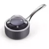 Cooks Standard 1 qt. Hard-Anodized Aluminum Nonstick Sauce Pan in Black with Glass Lid