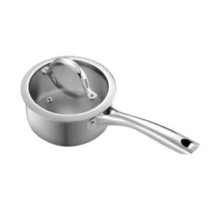 Cooks Standard Classic 1.5 qt. Stainless Steel Sauce Pan with Glass Lid