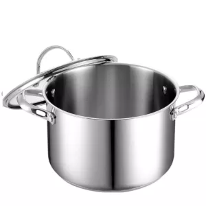 Cooks Standard Classic 6 qt. Stainless Steel Stock Pot with Glass Lid