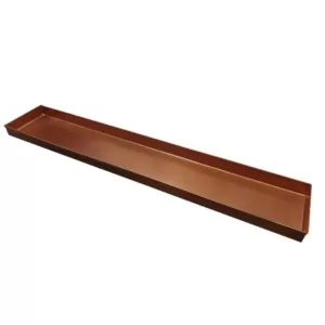 Benjara 29 in. Copper Large Rectangular Metal Window Decorative Plant Tray with Trim Edges